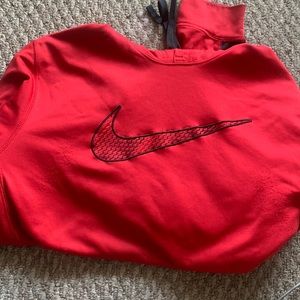 Red thermal fit nike hoodie